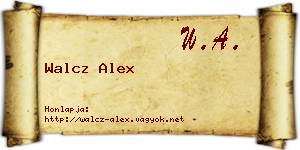Walcz Alex névjegykártya